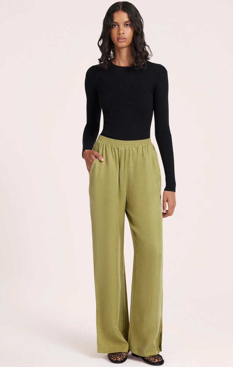 DARA CUPRO PANTS IN PICKLE – THEPINK