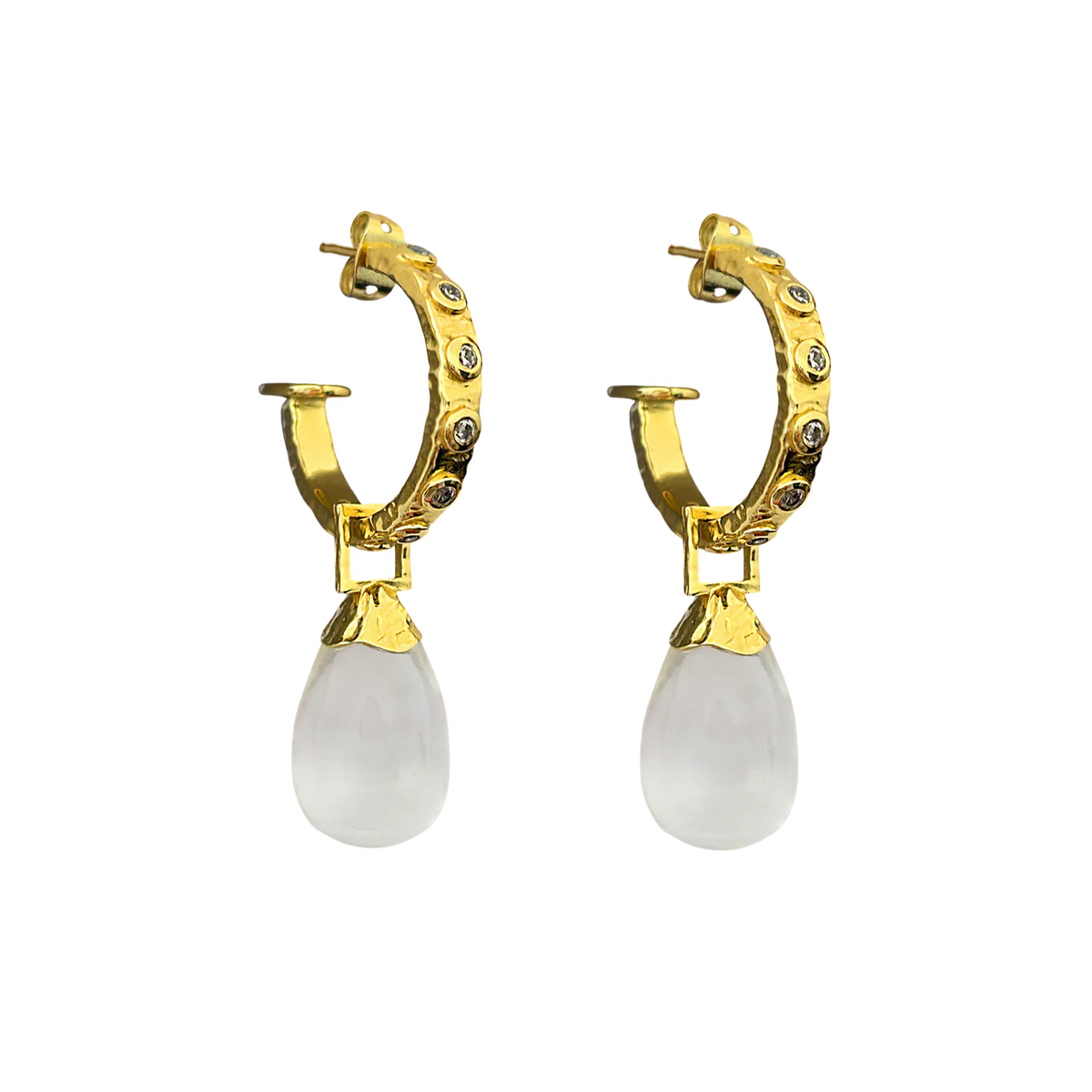 INES EARRINGS - CRYATAL QUARTZ – THEPINK