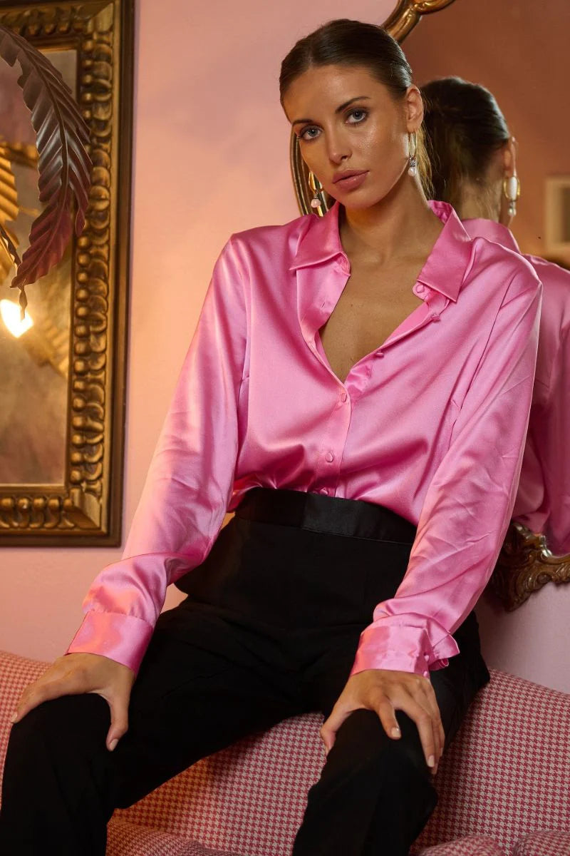 SKYE SLIM SHIRT HOT PINK – THEPINK